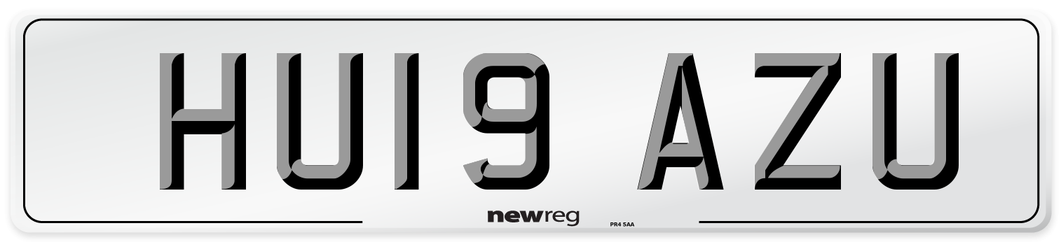 HU19 AZU Number Plate from New Reg